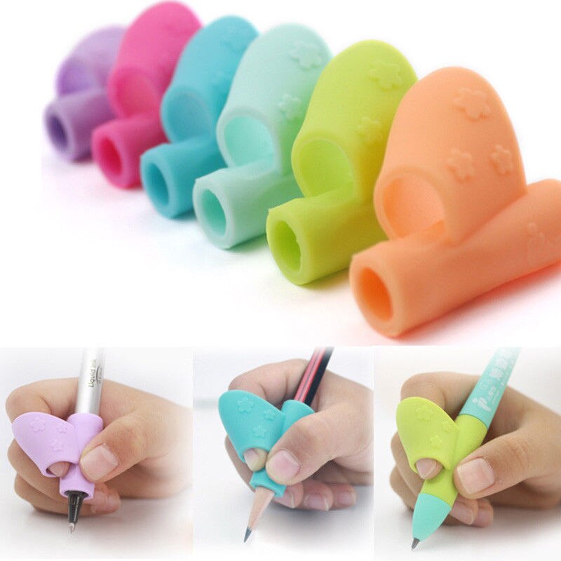 Bolígrafo de silicona para delfín, pez, dispositivo de retención para niños, estudiante, apretón de lápiz, apretón de lápiz, bucles pequeños al por mayor