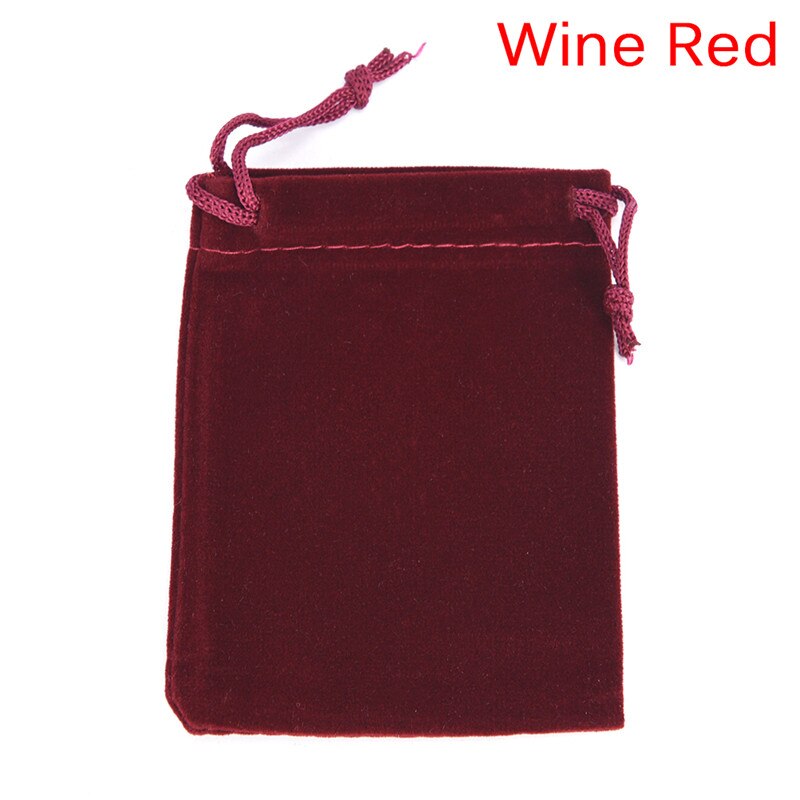 10 Pcs 7X9Cm Velvet Koord Zakjes Sieraden Christmas Zak Verpakking Zakken: wine red