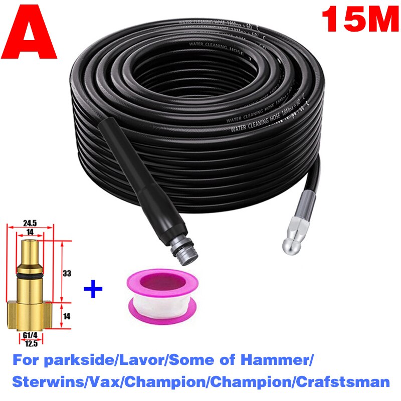 ROUE furet deboucheur canalisation deboucheur canalisation Buse de pour le nettoyage des égouts,tuyau haute pression pour Karcher Bosch Interskol Elitech Nilfisk Huter Stihl Parkside Black Decker netoyeur haut pression: A