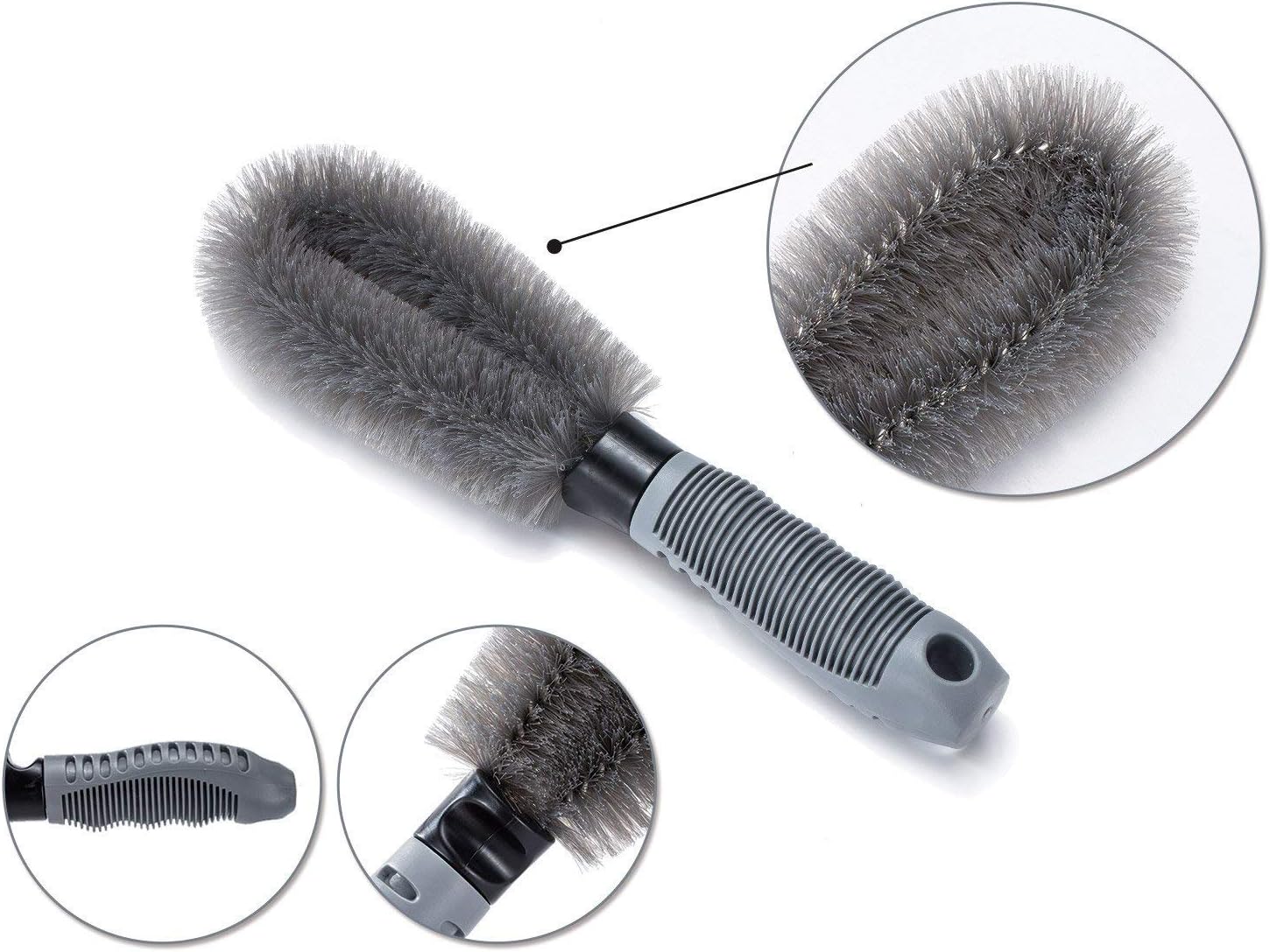 Car Wash Cleaning Brush T-bend Handle Car Wheel Brush Car Beauty Wheel Hub Gap Cleaning Tool Brush for Your Car Accessories: Red
