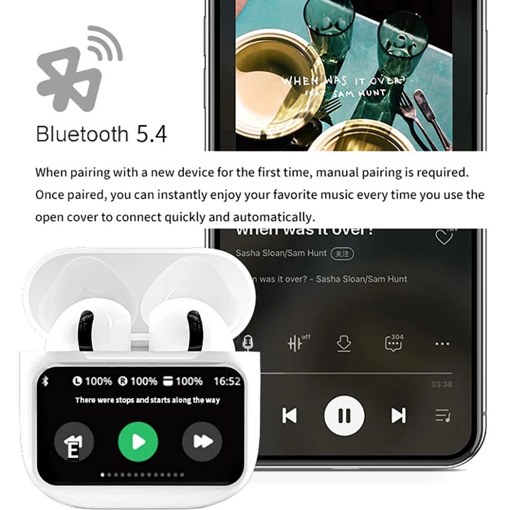 A11 Pro TWS Draadloze oordopjes Touch Control LCD-scherm Oortelefoon met ENC Ruisonderdrukking Super Bass Premium geluid Lange batterij