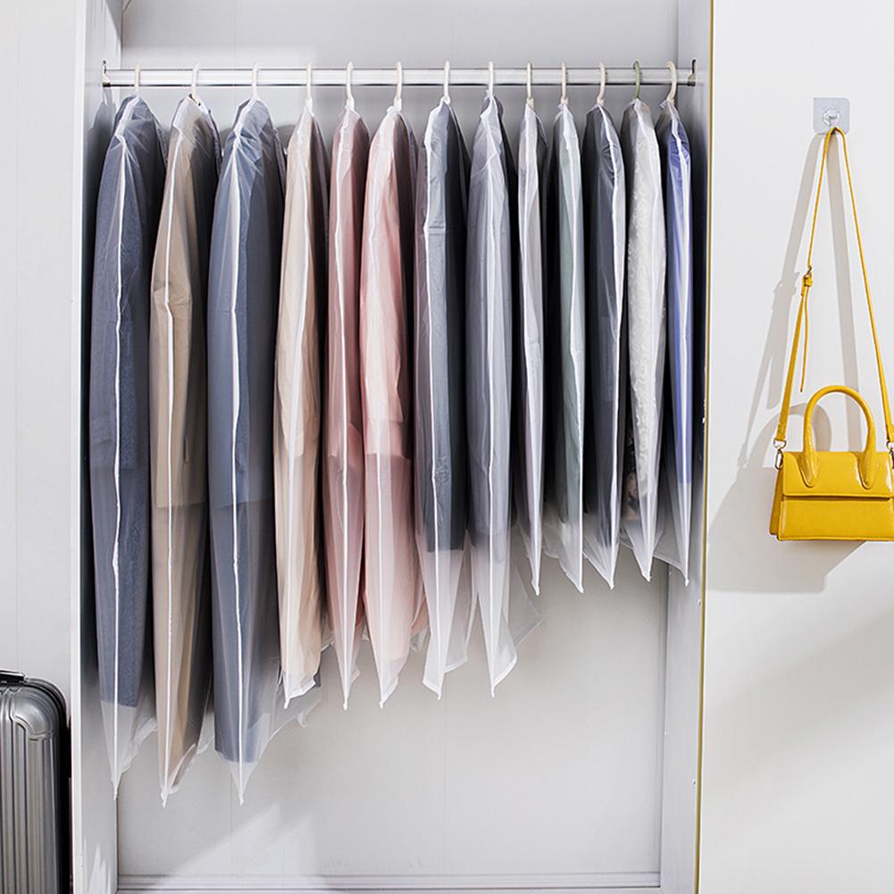 Lightweight Suit Coat Translucent Clothes Hanging Storage Bag Waterproof Foldable Home Wardrobe Storage Tool Saving Sapce