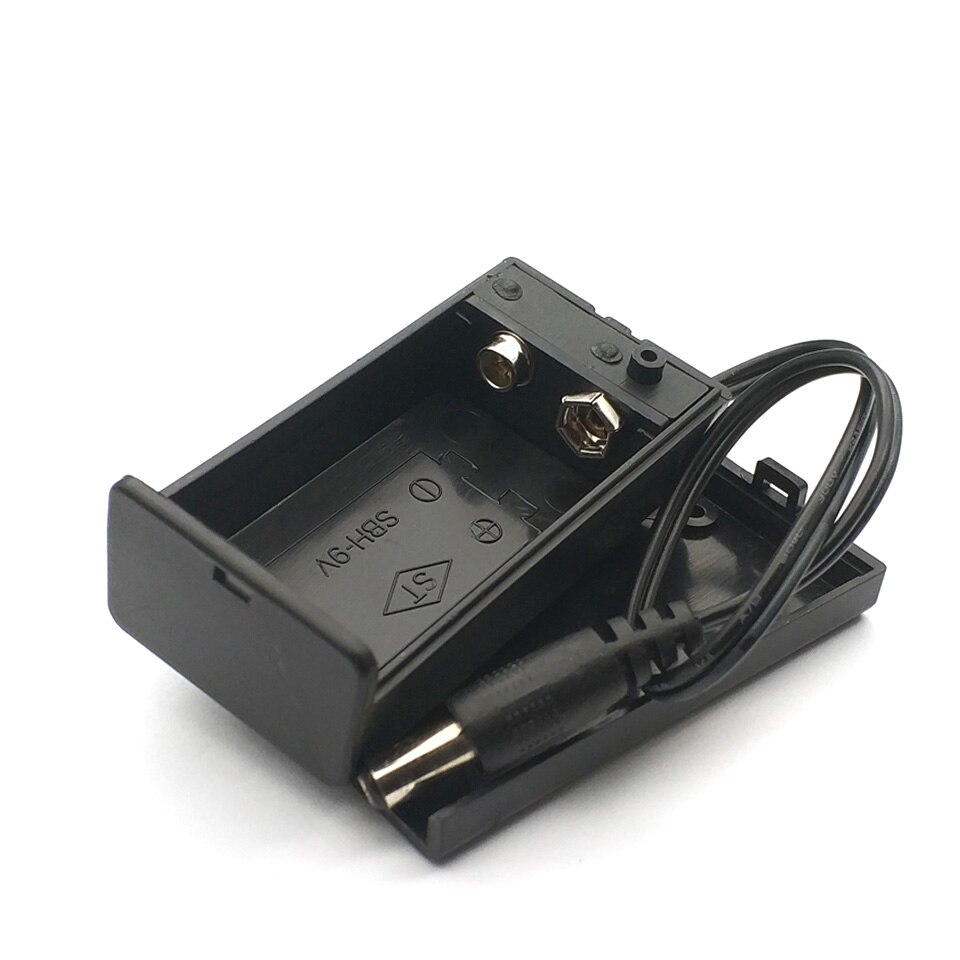 9V Battery Holder 9V Battery Box Universal 9V battery Case With Switch Open Cover With DC 2.1*5.5 Plug Cable