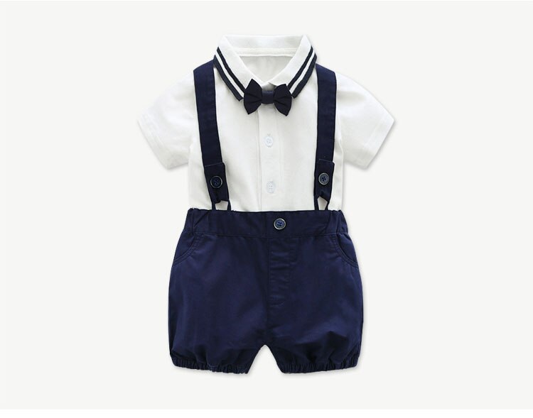 Baby drengetøj seler jakkesæt bomuld drengens babys kortærmede udflugtssæt' s 0-24m gode
