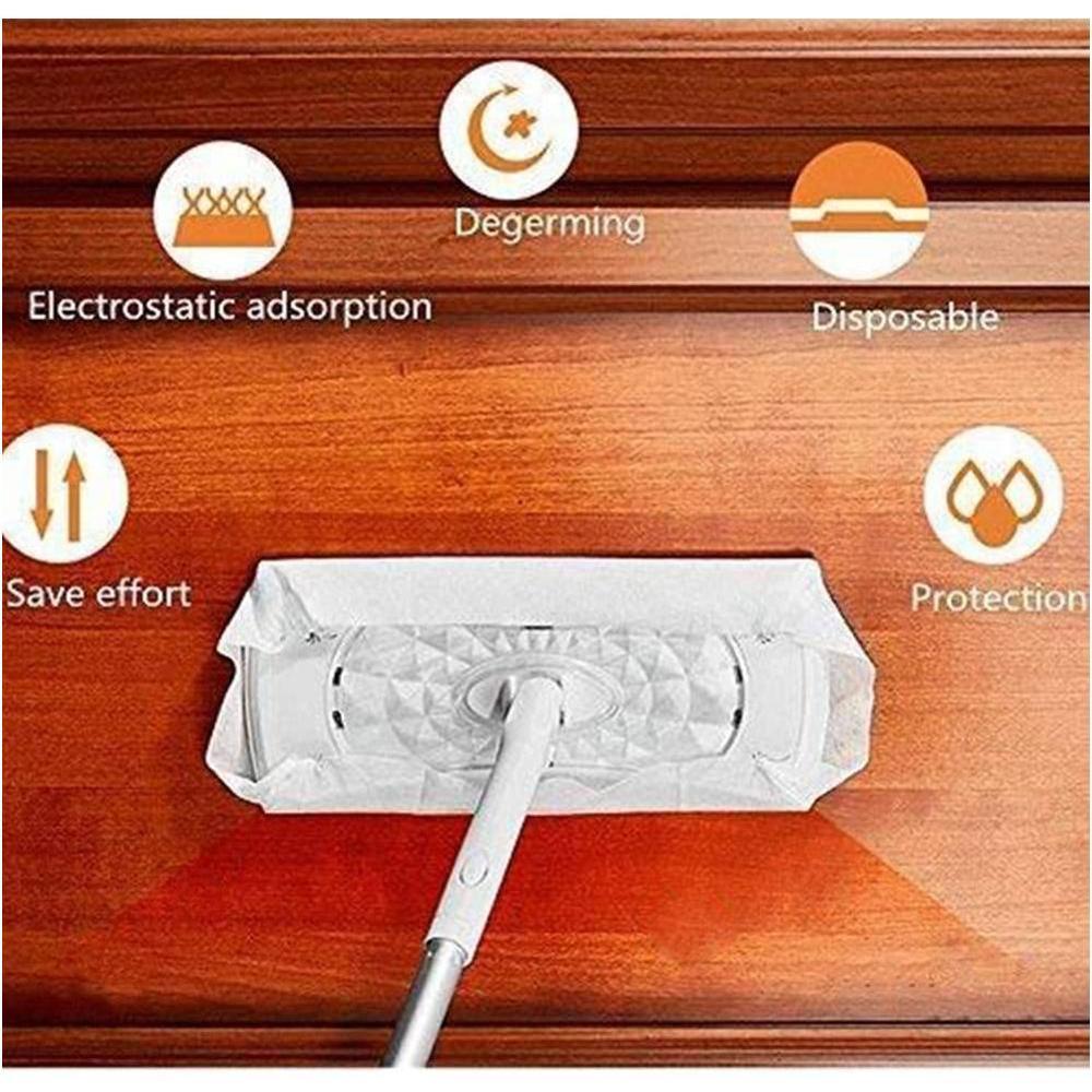 30PCS Disposable Microfibre Electrostatic Floor Cloths For Flat Swivel Mop Multi Fitting Cleaning Wipes Dust Removal Mop Paper