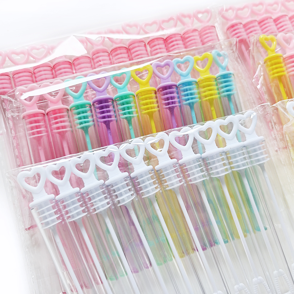 10 Uds Mini tubo de burbuja blanco rosa botella de jabón juguetes de boda para invitados niños recuerdos de de cumpleaños decoración de Baby Shower