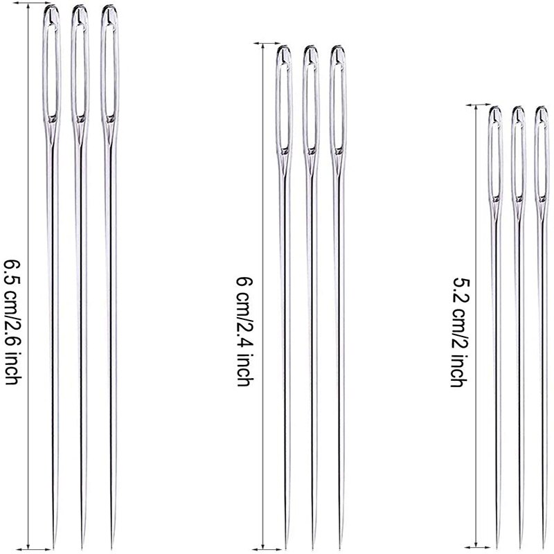 2 PCS Professional Upholstery Needle, Long Sewing Needles, 10\"/12\" Large Eye Hand Sewing Needles, With Needle Storage Tube, For Home Quilting, Stitching, Crafting