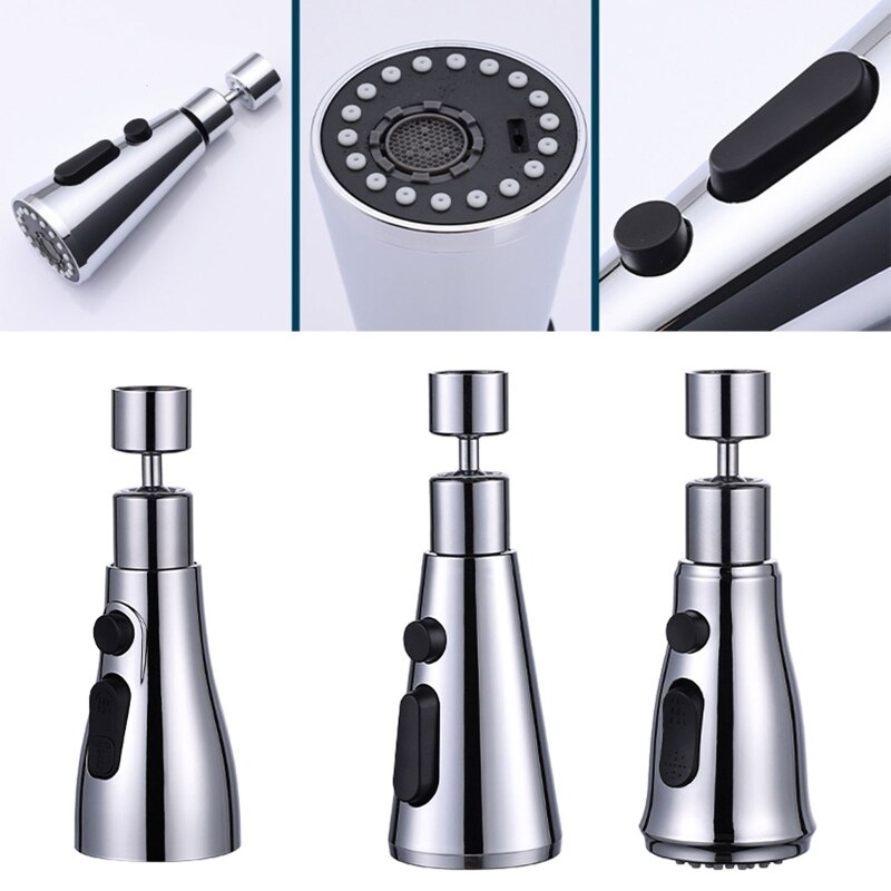 Q1JB Universal Kitchen Sink Pull Out Faucet Sprayer Nozzle 3 Modes Replacement Bathroom Basin Shower Head Tap Spout