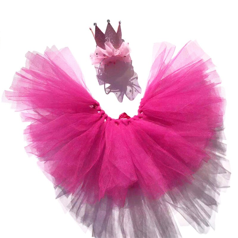 Feestelijke Party Pet Garen Rok Hond Mesh Tutu Rok Polyester Materiaal Huisdier Kroon Hoed Hond Driehoek Hoed Verjaardagsfeestje Huisdier levert: rose red suit