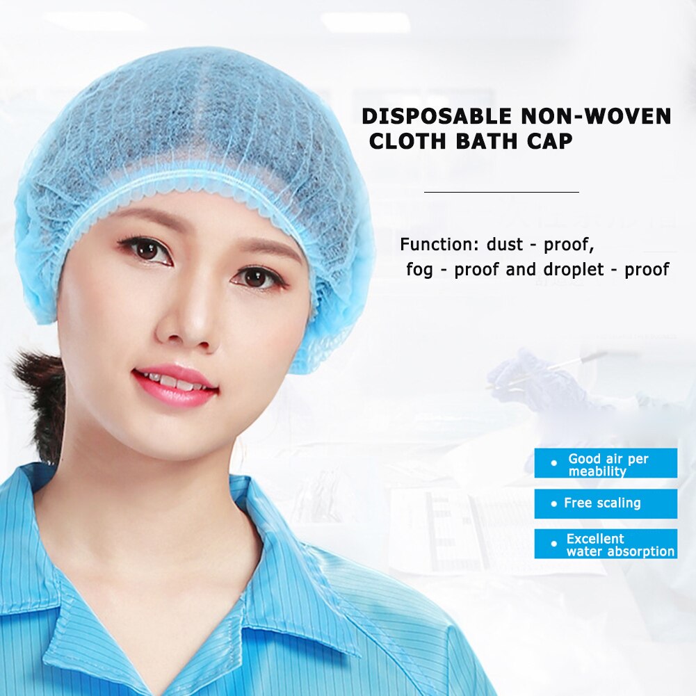 Protection Mushroom Cap 50x Non-Woven Disposable Shower Caps SPA Hair Salon Beauty Anti Dust Bath Hat Beauty Salon Cap