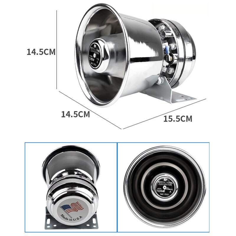 200W Car Truck Warning Alarm Police Siren Megaphone Horn Ambulance Emergency Electronic Speaker System Wireless Remote Control: 200W Speaker E