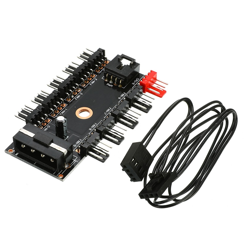 4Stift PWM Fan Hub Geschwindigkeit Regler Regler 12V 10 Weg Für Computer fallen Mit PWM Verbindung Kabel CPU Fan gewidmet Schnittstelle