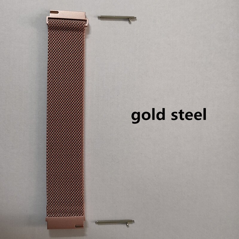 100% original strap 20mm width for smart watch P68 smart watch P70 smart watch P80 smart bracelet silicone strap steel strap: gold steel strap