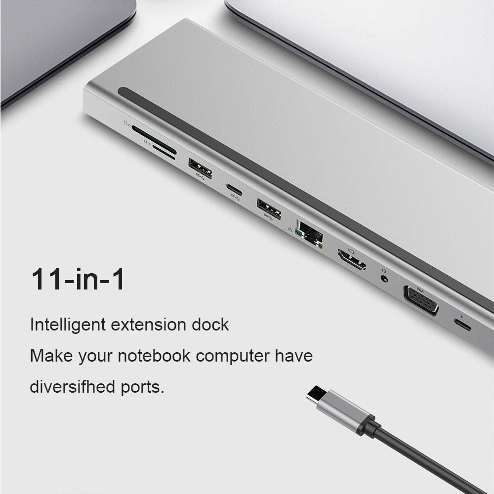 Laptop Docking Station Usb C Naar Hdmi 4K Vga 1080P RJ45 1000M Ethernet Usb 3.0 Sd/ tf Kaartlezer Met Pd Opladen Voor Macbook Pro