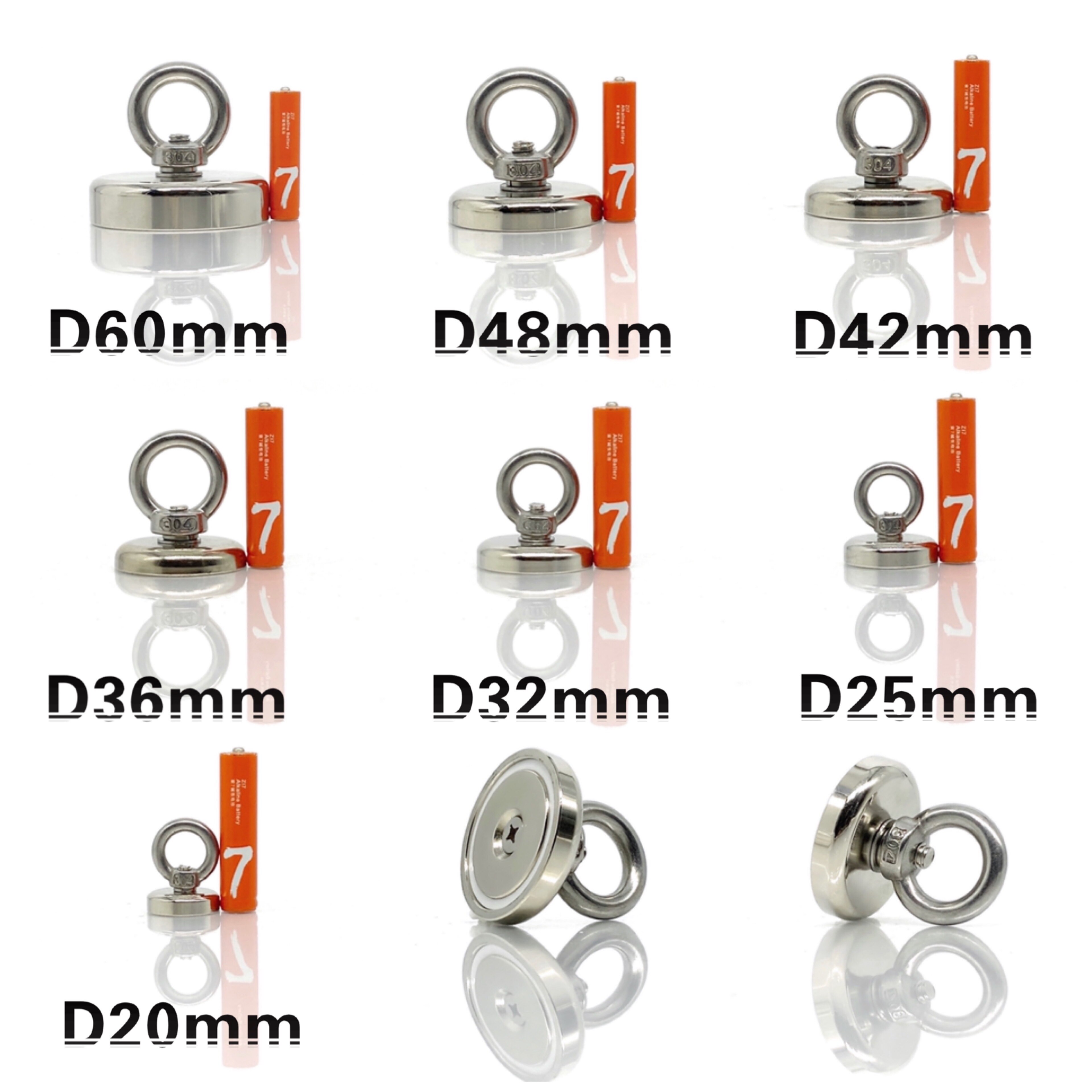 Super stærk neodym magnet bjærgningsmagnet dybhavsfiskemagneter holder trækker monteringspotte med ring øjebolt