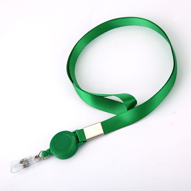 1 szt. Etui na karty kredytowe chowany smycz na szyję ID nazwa karty autobusowej odznaka klips na identyfikator: zgniły zielony