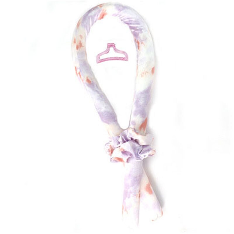 Haste de ondulação cacheadora sem calor, faixa de seda para ondular e cachear o cabelo, fita sem calor: white purple pink