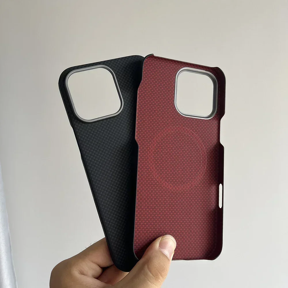Funda de fibra de carbono para IPhone 16 pro Max, funda de teléfono ultrafina de fibra de aramida ligera para IPhone 16 Pro/16