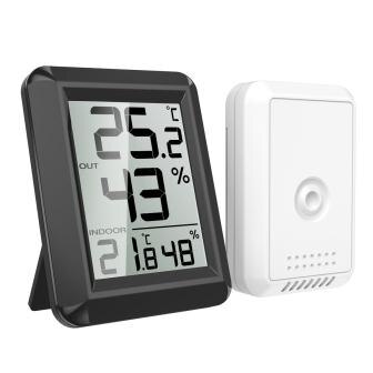 ORIA Digital LCD Indoor Outdoor Thermometer Temperature Mini Remote Thermometer Digital Lcd Temperature Thermometer Home: Black