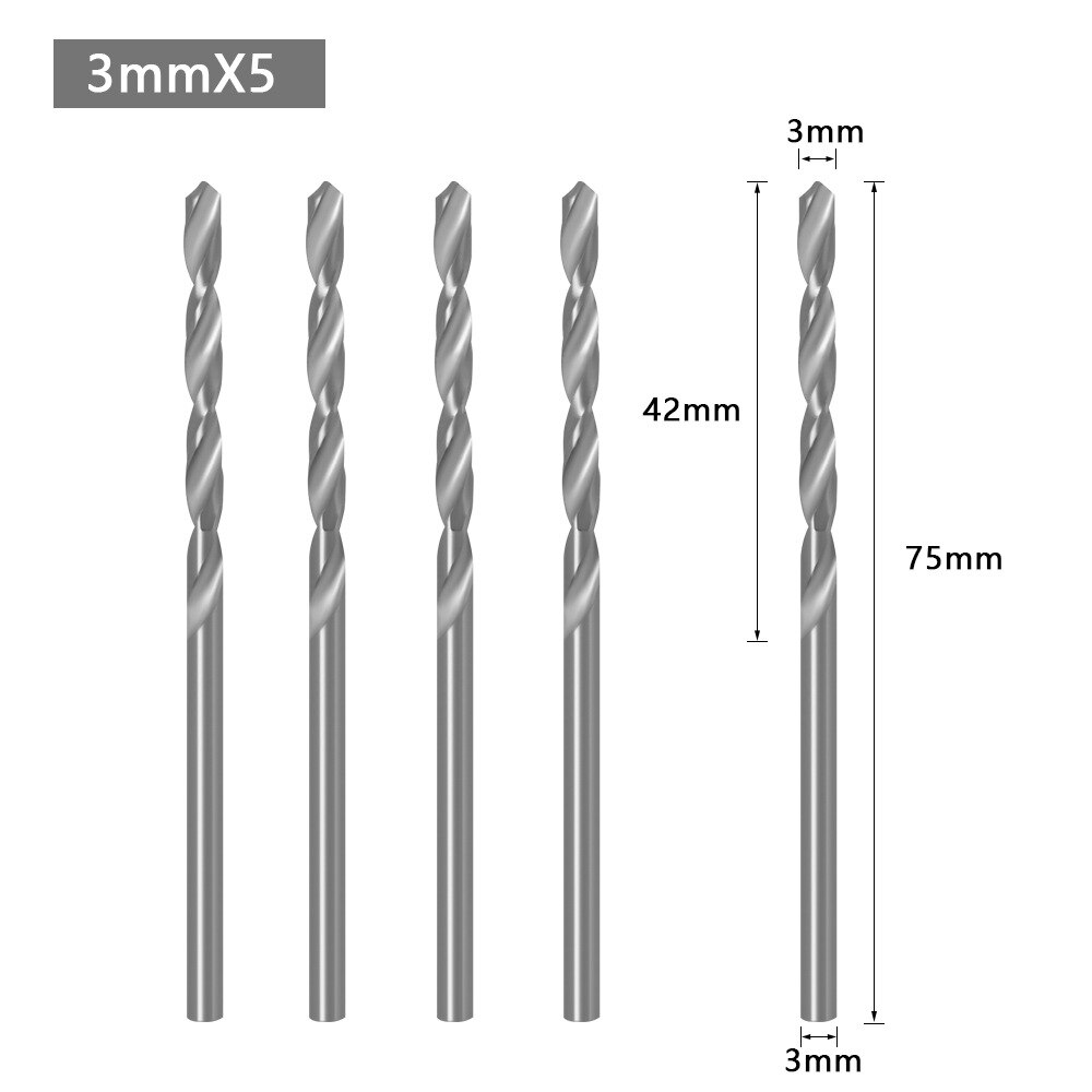 8mm Schaft HSS Holzbearbeitung Senker Bohrer Set Schraube Extractor Remon Abriss Holz Fräser Spiralbohrer Holz: 5pcs 3mm