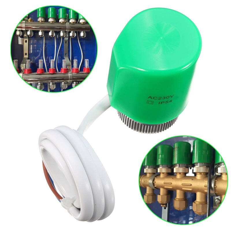 AC230V Normally Open Closed Underfloor Water Heating System NO NC Electric Thermal Actuator Valve Head for Thermostat