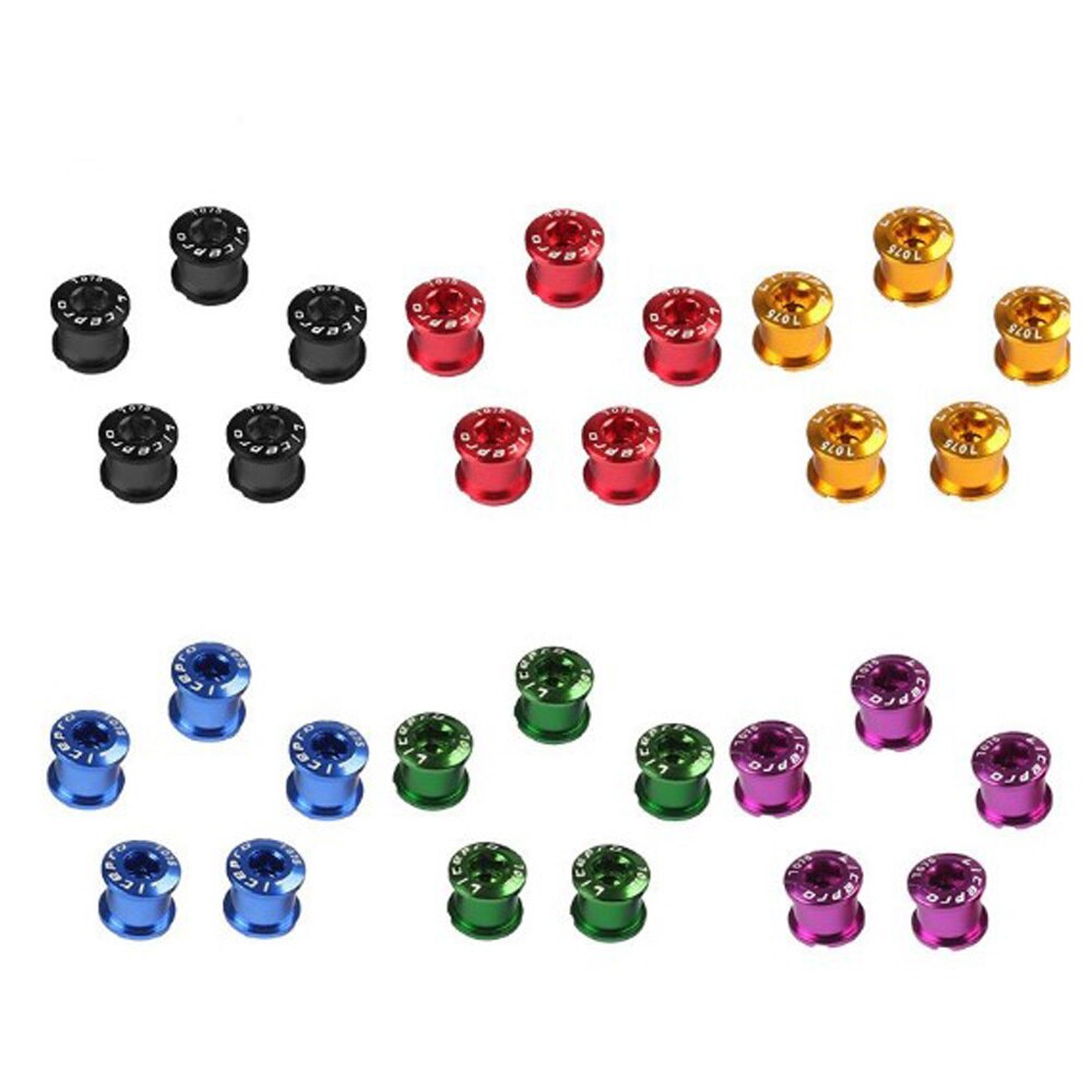 4pc mtb-kettingbladbouten dubbele/triple speed schijfremmen enkel kettingbladbouten goud/zilver/paars/blauw/rood/zwart/groen