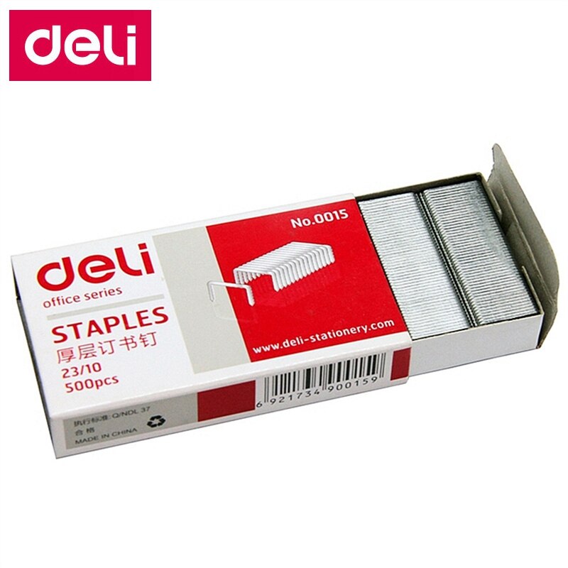 5000 Stks/partij Deli 0015 Zware Nietjes 23/10 Nietjes 12X10Mm Nietjes Breedte 12Mm Hoogte 10Mm Capaciteit 75 Pagina 'S 70G Papers