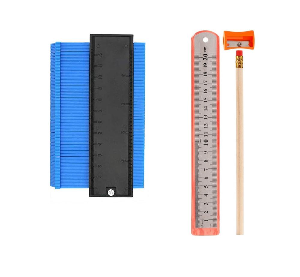 4PCS/lot Contour Gauge Shape Duplicator Outline Profile Shape Contour Duplications Guage, Irregular Shapes Copy Measure Ruler: 5 Inch-Blue