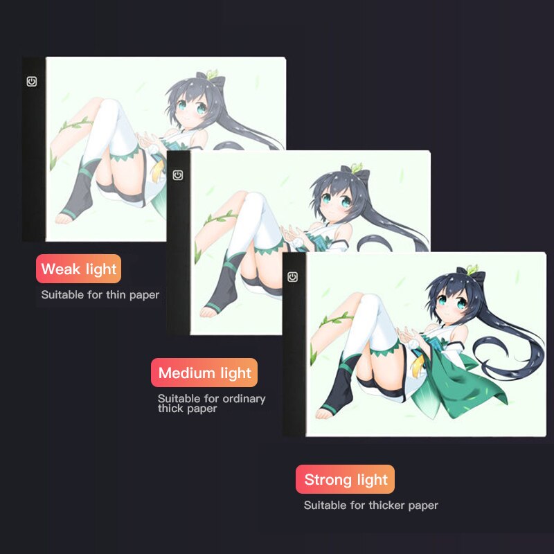 Acrylic LED Sketch Board For A4 Paper Adjustable LED Soft Eye-protection Lighted Drawing Writing Board USB Charging HWC