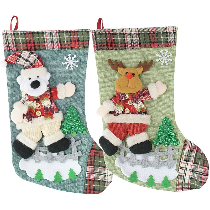 Kerst Cadeau Zakken Kerst Kous Kerstboom Ornamenten Voor Thuis Nieuwjaar Sokken Noel Natal Navidad Decoratie Kids