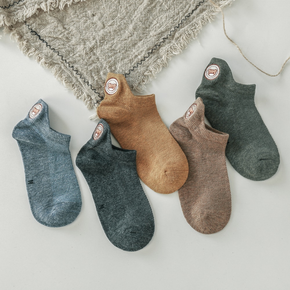 Calcetines deportivos transpirables para niños y niñas, medias de algodón con dibujos de animales de araña, de 1 a 10 años, 5 pares, novedad de verano