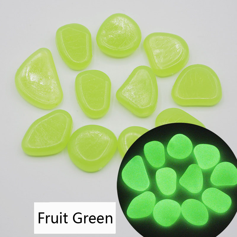 50Pcs Glow In The Dark Tuin Steentjes Glow Stones Rocks Voor Loopbruggen Tuinpad Patio Gazon Yard Decor Lichtgevende stenen Jardin: Fruit Green