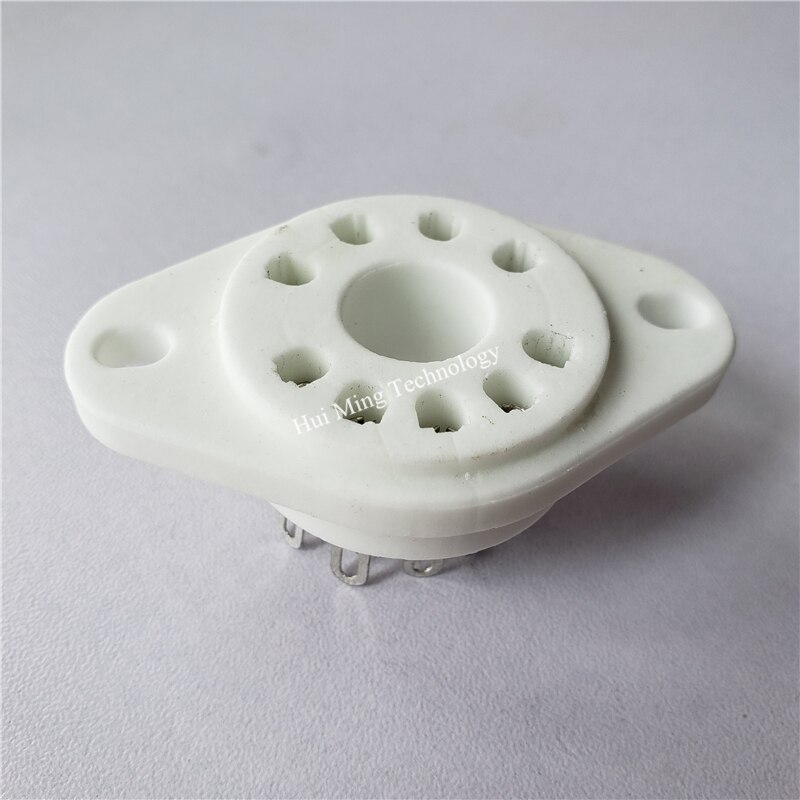 Ceramic tube socket 9 pin tube socket GZC9-P GZC9-P-G silver foot for RS1003 F3A F2A RF tube amplfier