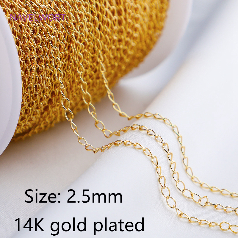 bulkkettingen voor het maken van sieraden, 14K verguld messing metalen losse kettingen DIY handgemaakte sieraden maken van benodigdheden: MULTI