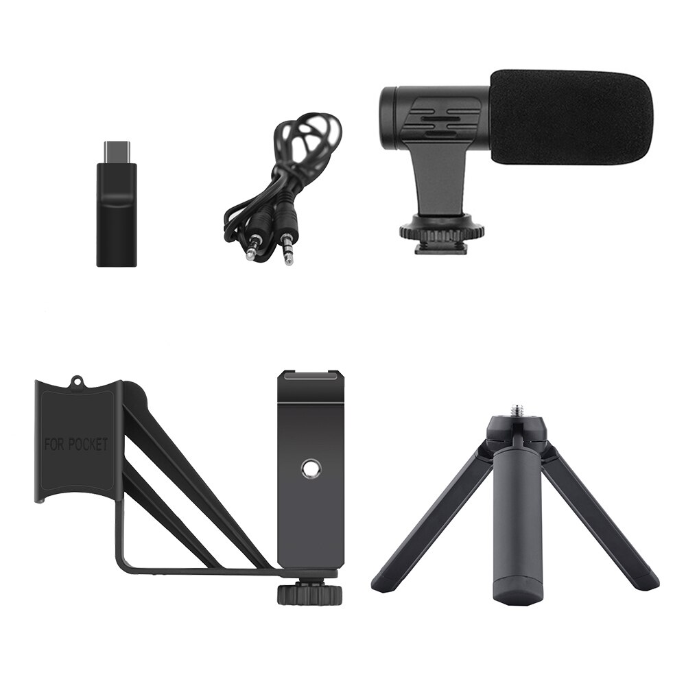 Trépied en métal pour Selfie, pour DJI Osmo Pocket/Pocket, 2 adaptateurs de support de téléphone, accessoires de caméra à cardan portable pliable: 4 in 1