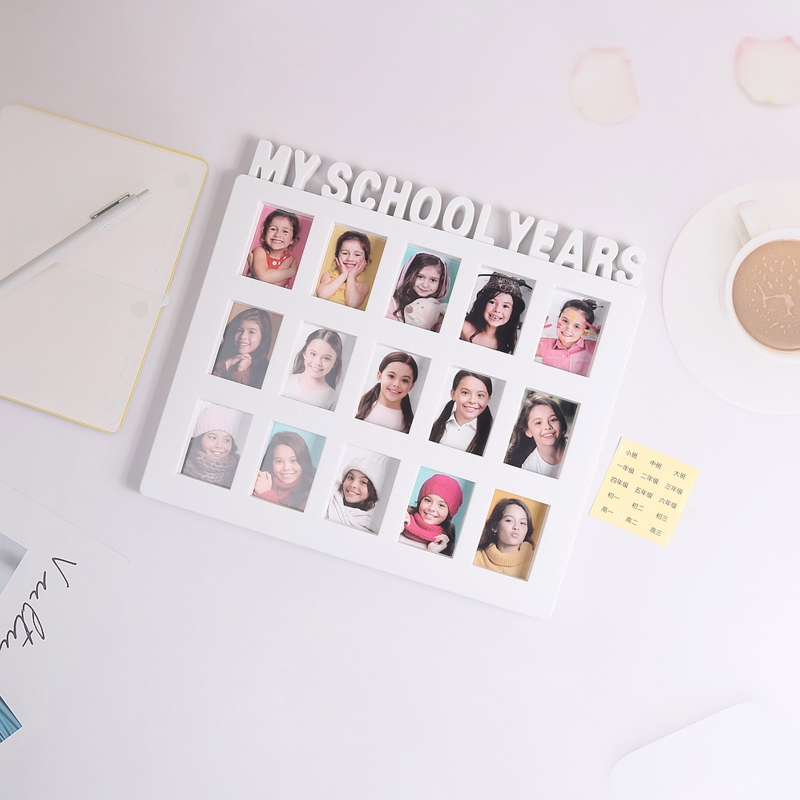 School Years Photo Moment Student Keepsake Frame Children Campus 15 Pictures Display Collage Frame Kids Memory