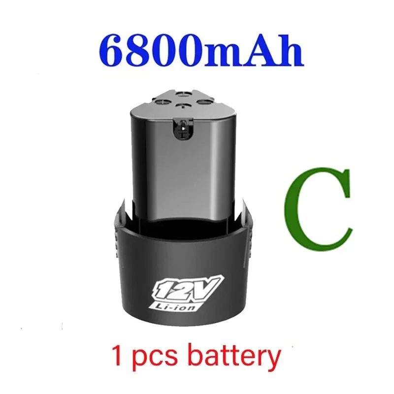 100% Original 12V 6800mAh Universal Rechargeable Battery For Power Tools Electric Screwdriver Electric drill Li-ion Battery: Gold