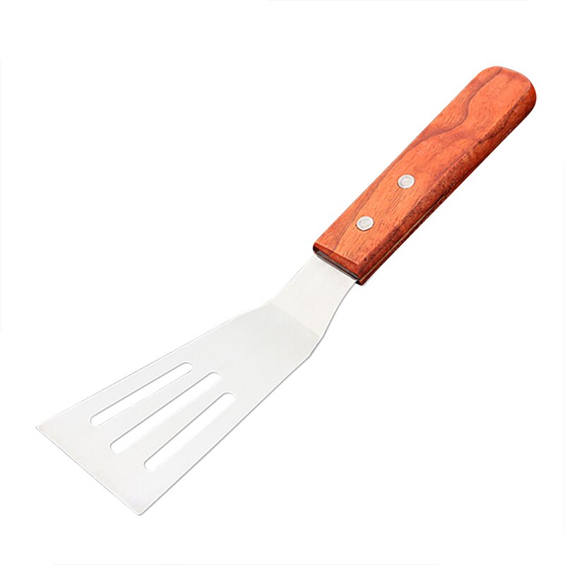 Trehåndtak rustfritt stål grillbiff pizza bakespade pizza spade ostspade: B