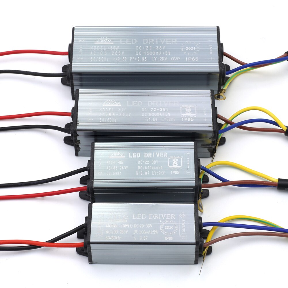 LED Driver For LED 50W 30W 20W 10W 1500mA 900mA 600mA 300mA Power Supply Unit Adapter Transformer IP65 AC 85-265V To DC22-38V