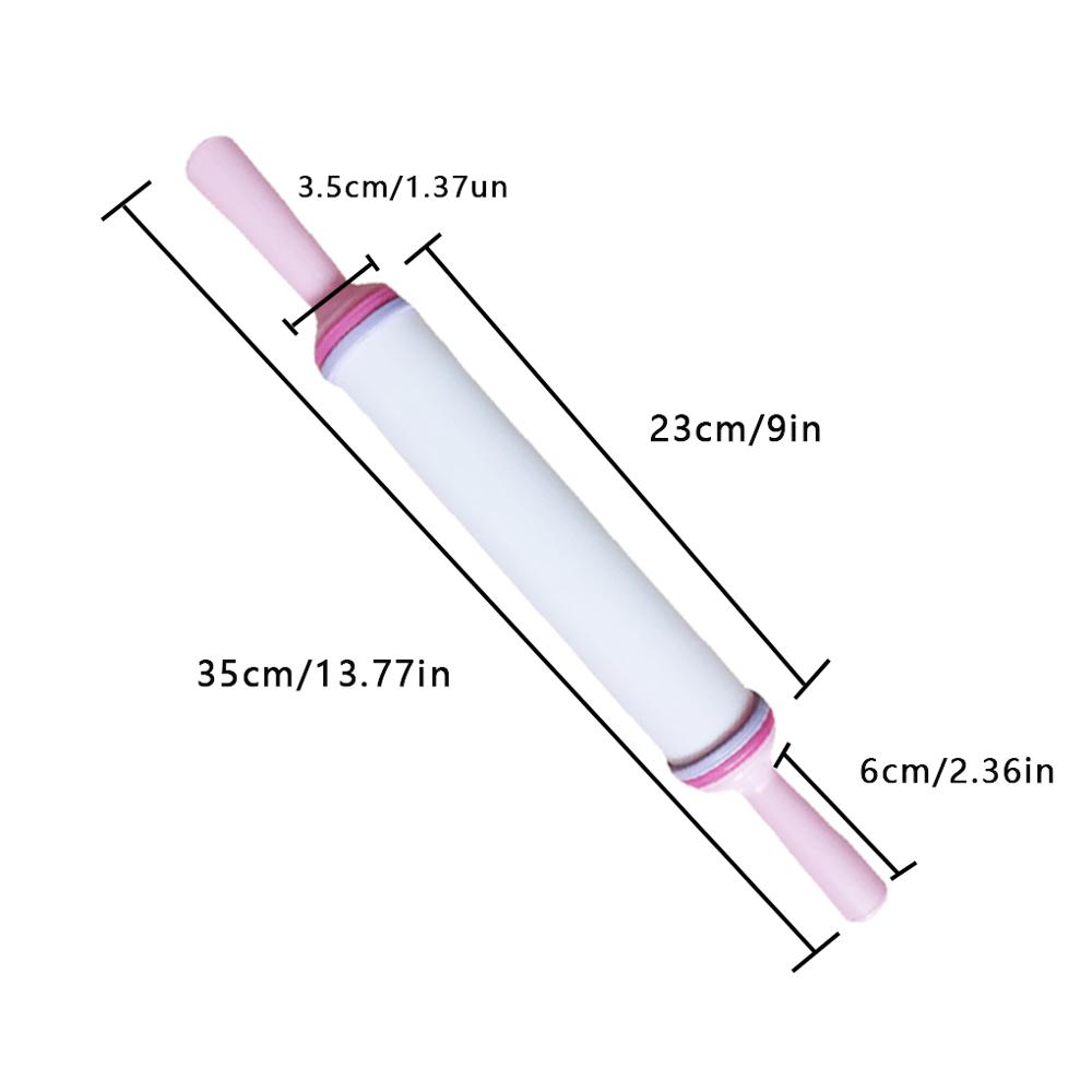 Silicone Rolling Pin Baking Cookies Biscuits Fondant Dough Roller PP Non-Stick Rolling Pin Embossing Mold DIY Baking: NO.7