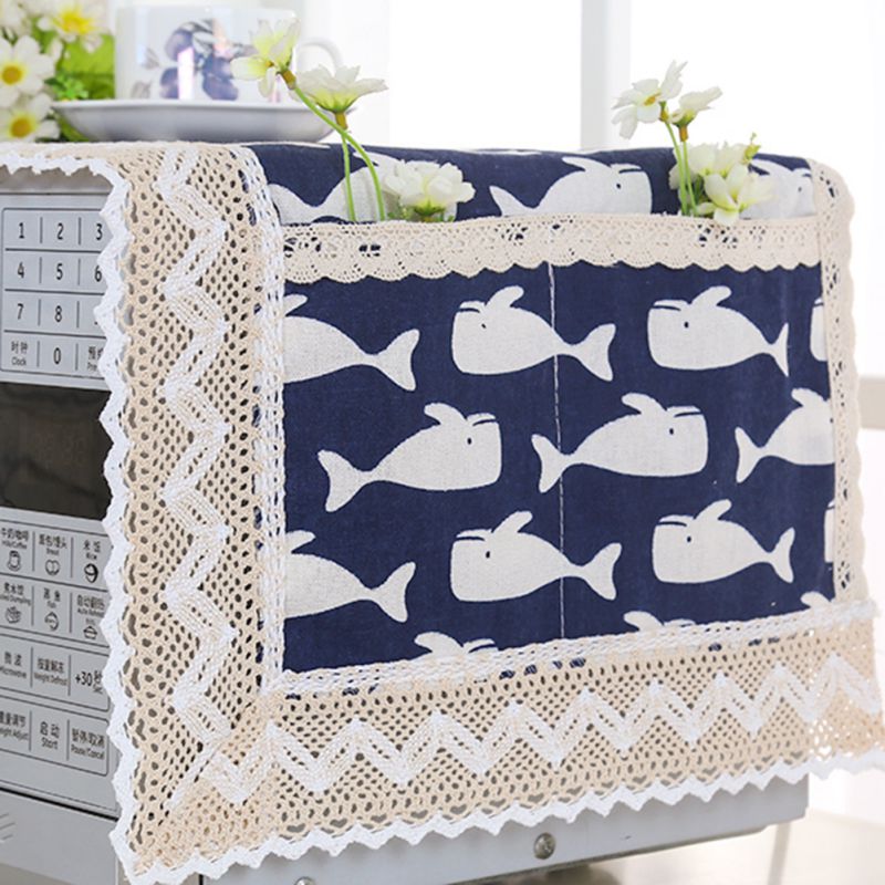 Microwave Cover Flower Language Green Oven Dust Cover