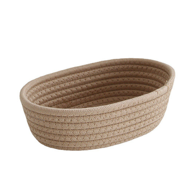Hand Woven Storage Basket Storage Box Cosmetics Snack Desktop Sundries Storage Basket Cotton Rope Woven: M / Rood