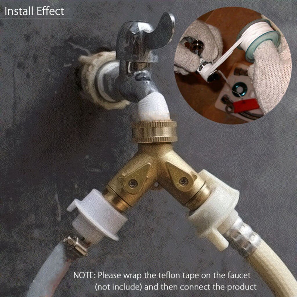 Garten Wasserhahn Adapter Alle-kupfer 3/4 "fest Durcheinander Zwei Weg Garten Tippen Stecker Adapter Schlauch Splitter Doppel Düse