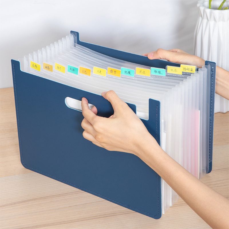 13 Pockets Expanding File Folder A4 Organizer Document Paper Storage Holder School Office Stationery