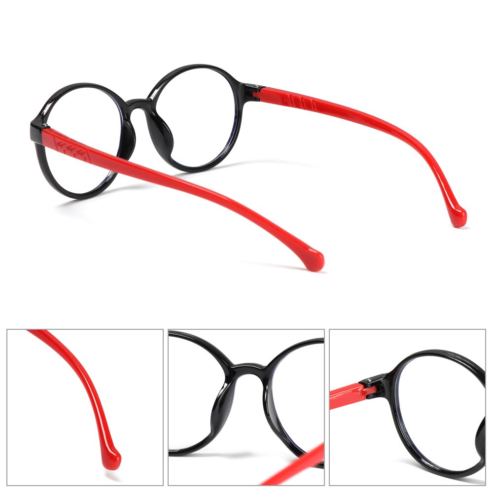 1Pc Anti-blue Light Kids Glasses Computer Eye Protection Eyeglasses Ultra Light Round Frame Online Eyewear Accessories