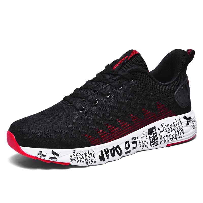 Herenschoenen maat 39-44 volwassen heren sneakers zomer ademende heren casual schoenen heren tennis masculino sport casual veterschoenen: Rood / 10