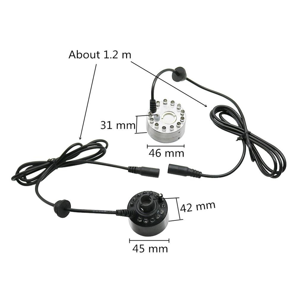Mini aparat de ceață cu ultrasunete electric colorat, umidificator de aer cu 2 led-uri, fântână de apă, iaz, atomizoare, umidificator de aer, acvariu, decor cu 12 led-uri