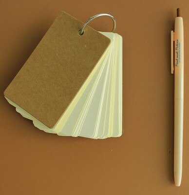 Candy Color Buckle Binder Notes Portable Flash Cards Memo Pads Cute Stationery DIY Blank Card: Light Yellow