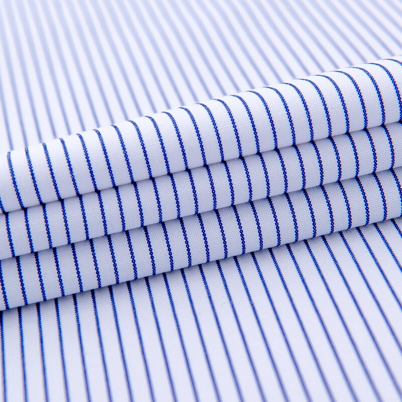 Mens Contrast Collar and Cuff Shirts Long Sleeve Striped Business Formal Shirts Men Dress Shirt Slim Fit White Collar