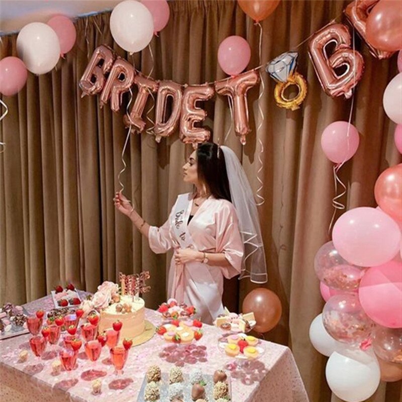 18inch herz luftballons hochzeit valentinstag Tage 16 zoll Rose Gold Braut Ballons Zu Werden Folie Brief Ballons Hochzeit bachelorette